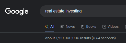 Google: &ldquo;real estate investing&rdquo;